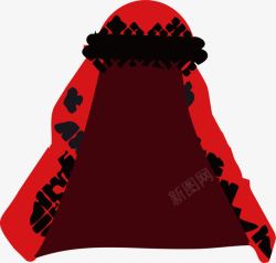红色阿拉伯男式头巾素材