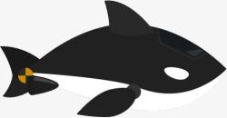 卡通黑色鲨鱼素材