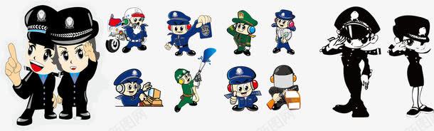 卡通警察大全矢量图ai免抠素材_88icon https://88icon.com 卡通素材 卡通警察 卡通警察矢量素材大全 矢量素材 警察 矢量图