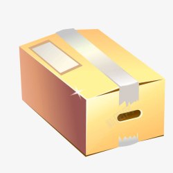 黄色质感纸箱包装箱子矢量图素材