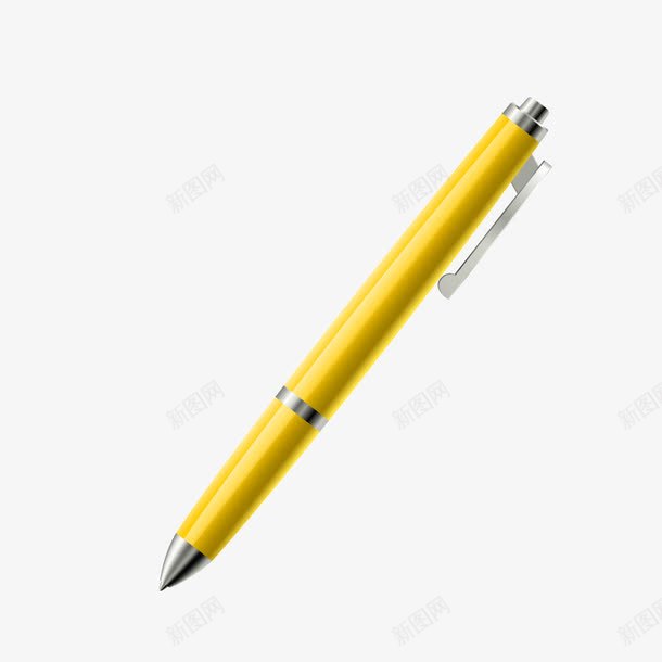 黄色质感圆珠笔签字笔png免抠素材_88icon https://88icon.com 圆珠笔 签字笔 质感 黄色