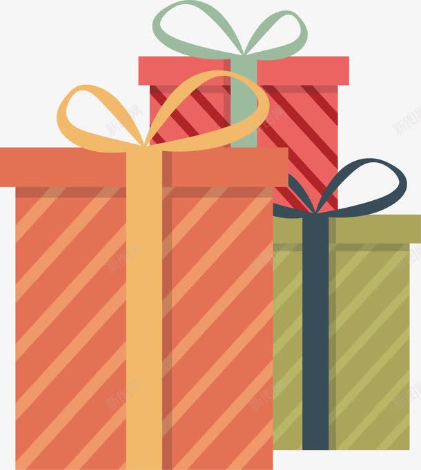 三个彩色礼物盒png免抠素材_88icon https://88icon.com 圣诞礼物 圣诞节 彩色礼盒 条纹礼盒 矢量png 礼盒