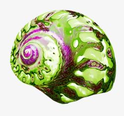 卡通绿色手绘海螺蜗牛壳素材