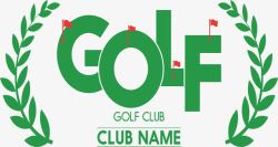 绿色树叶装饰高尔夫俱乐部素材
