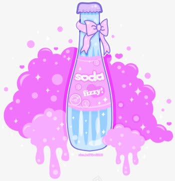 手绘瓶子png免抠素材_88icon https://88icon.com 手绘瓶子 瓶子素材 粉色蝴蝶结 蓝色瓶子