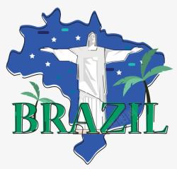 巴西地图耶稣素材