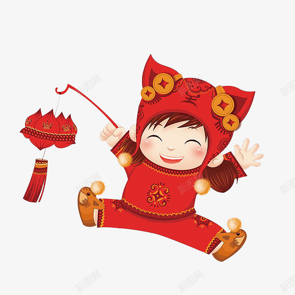 提灯笼的女孩png免抠素材_88icon https://88icon.com 中国红 卡通 可爱的 手绘 灯笼 简笔 红色的