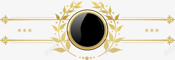 手绘金边黑球线条图案png免抠素材_88icon https://88icon.com 图案 手绘 线条 金边 黑球