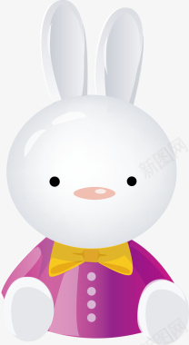 兔子免抠素材创意可爱白色小米兔图标矢量图图标