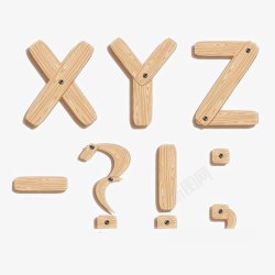 木钉木制字母符号高清图片