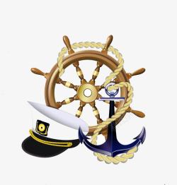 船锚船舵和帽子素材