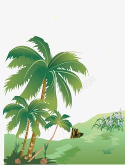 卡通高大椰子树素材