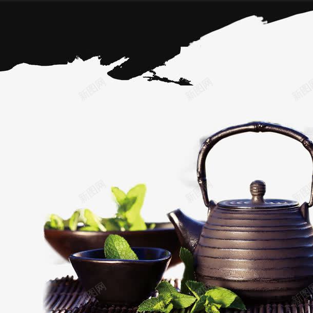 中国风水墨茶文化png免抠素材_88icon https://88icon.com 中国风 古风 水墨 泡茶 茶 茶壶 茶文化