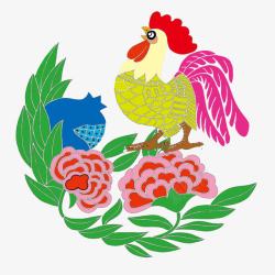 中国传统画公鸡素材