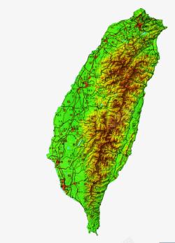 绿色台湾地图素材