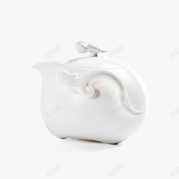 尚言坊茶具亚光月白色茶壶png免抠素材_88icon https://88icon.com 产品实物 白色茶壶