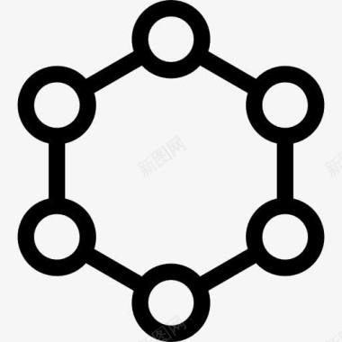 水生生物分子图标图标