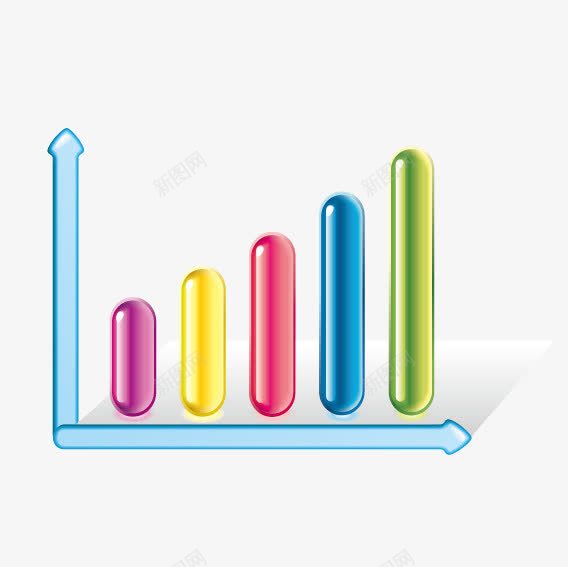 彩色柱状立体统计图表png免抠素材_88icon https://88icon.com 上升 图表 圆柱形 排列