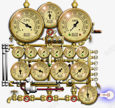 水表png免抠素材_88icon https://88icon.com 复古 欧式 水压 物件