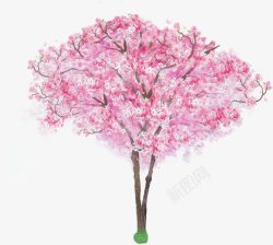 植物花朵树木粉色卡通修饰素材