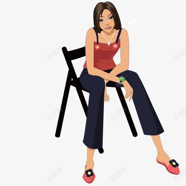 坐在凳子上的美女png免抠素材_88icon https://88icon.com 凳子 坐着 美女