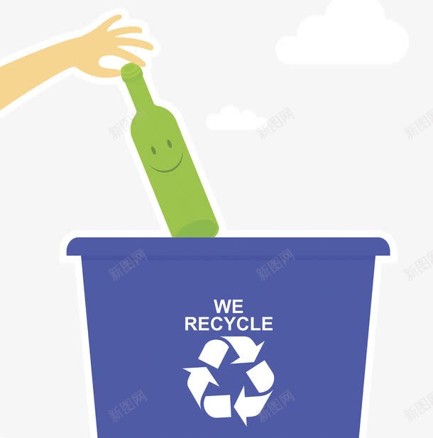 循环利用垃圾桶png免抠素材_88icon https://88icon.com 回收使用 垃圾桶 循环利用 扔东西