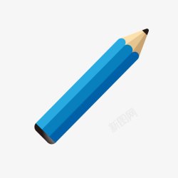 蓝色儿童画画铅笔素材
