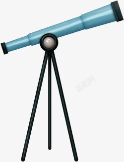 蓝色创意天文望远镜素材