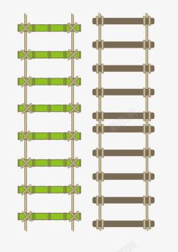 绿色和灰色的梯子素材