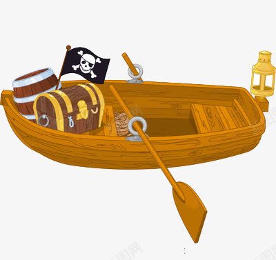 海盗小划船上的两箱财物png免抠素材_88icon https://88icon.com 小划船 海盗 财物 黄色