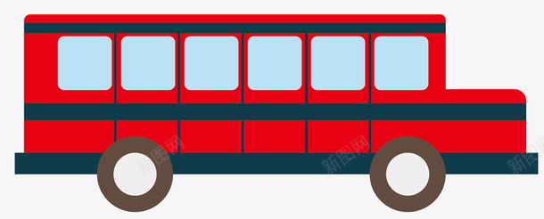 红色方形卡通巴士png免抠素材_88icon https://88icon.com 交通工具 伸缩 卡通 小巴车 巴士 矢量巴士 红色方形