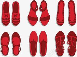 懒人平底鞋红色鞋子高清图片