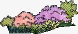 紫色手绘美景公园植物素材