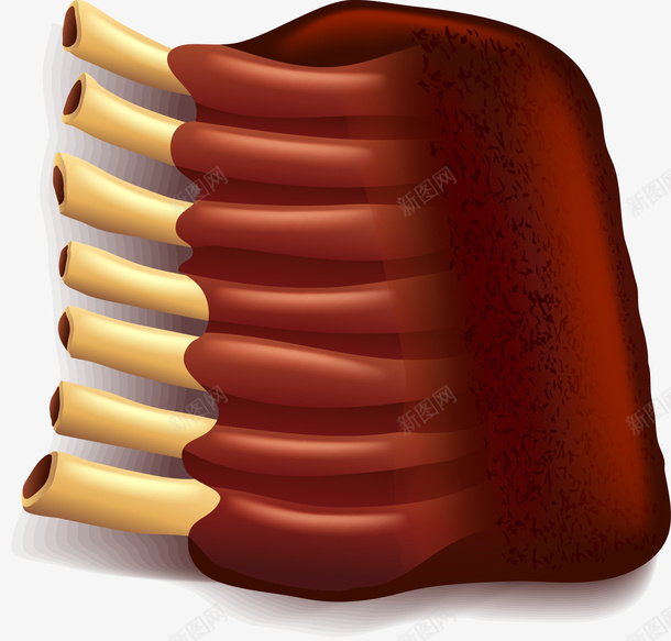 排骨矢量图eps免抠素材_88icon https://88icon.com 排骨 食物 矢量图