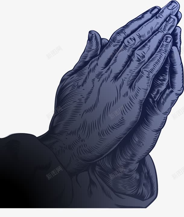 手绘双手合十矢量图ai免抠素材_88icon https://88icon.com 双手合十 手绘 矢量图 祈祷 祈祷的手