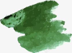 手绘绿色水彩涂鸦素材
