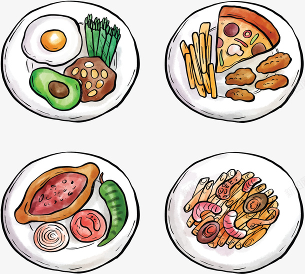 卡通网红美食大餐矢量图ai免抠素材_88icon https://88icon.com 大餐 手绘大餐 矢量png 网红大餐 网红美食 美食大餐 矢量图