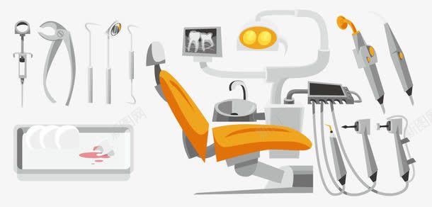 牙医工具png免抠素材_88icon https://88icon.com 医疗器械 扁平化器械 补牙器材