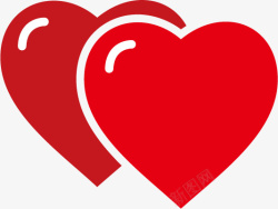 红色双爱心logo矢量图素材