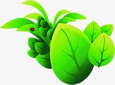 手绘绿色树叶植物海报png免抠素材_88icon https://88icon.com 树叶 植物 海报 绿色