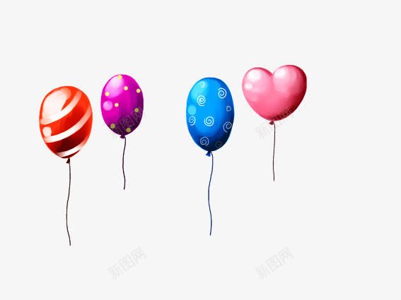 卡通气球png免抠素材_88icon https://88icon.com 卡通气球 气球 爱心气球 粉色 紫色 红色 蓝色