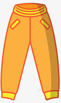 橙黄色卡通风格运动裤矢量图素材