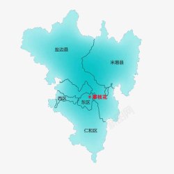 四川攀枝花地图素材