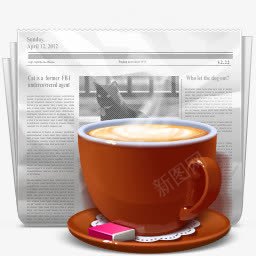 啊咖啡报纸精美3D商务图标图标