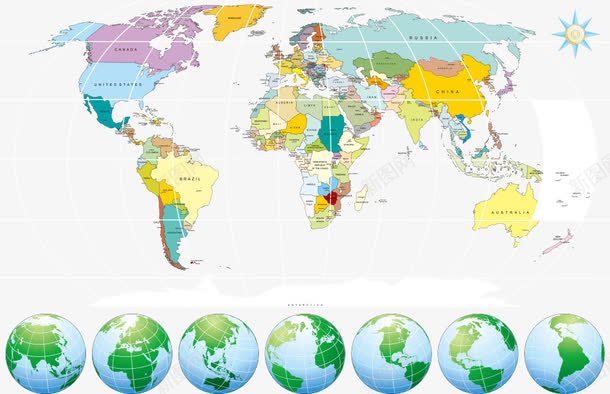 地球与全球地图png免抠素材_88icon https://88icon.com 世界地图 全球地图 地图 地球 矢量全球地图 矢量地图