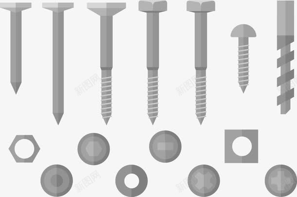 钉子矢量图eps免抠素材_88icon https://88icon.com 螺丝 钉子 矢量图