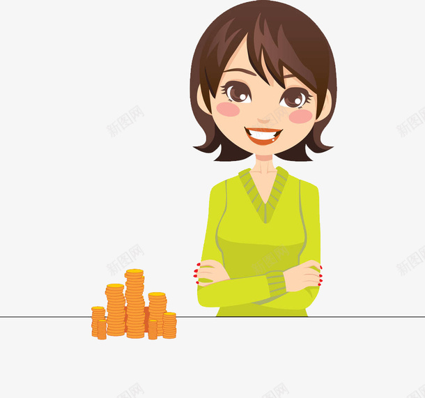 双手抱胸的短发女孩png免抠素材_88icon https://88icon.com 人物插图 卡通 双手抱胸 可爱 女孩 短发 美女的胸