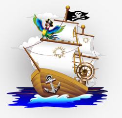 卡通海盗船素材