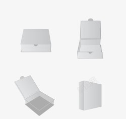 白色立体包装及展开图素材