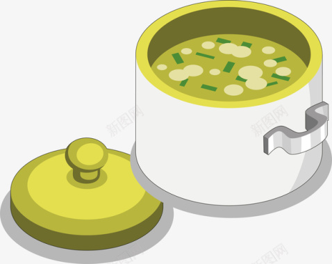 中国元素云餐饮美味煲汤中国传统煲汤美食矢矢量图图标图标